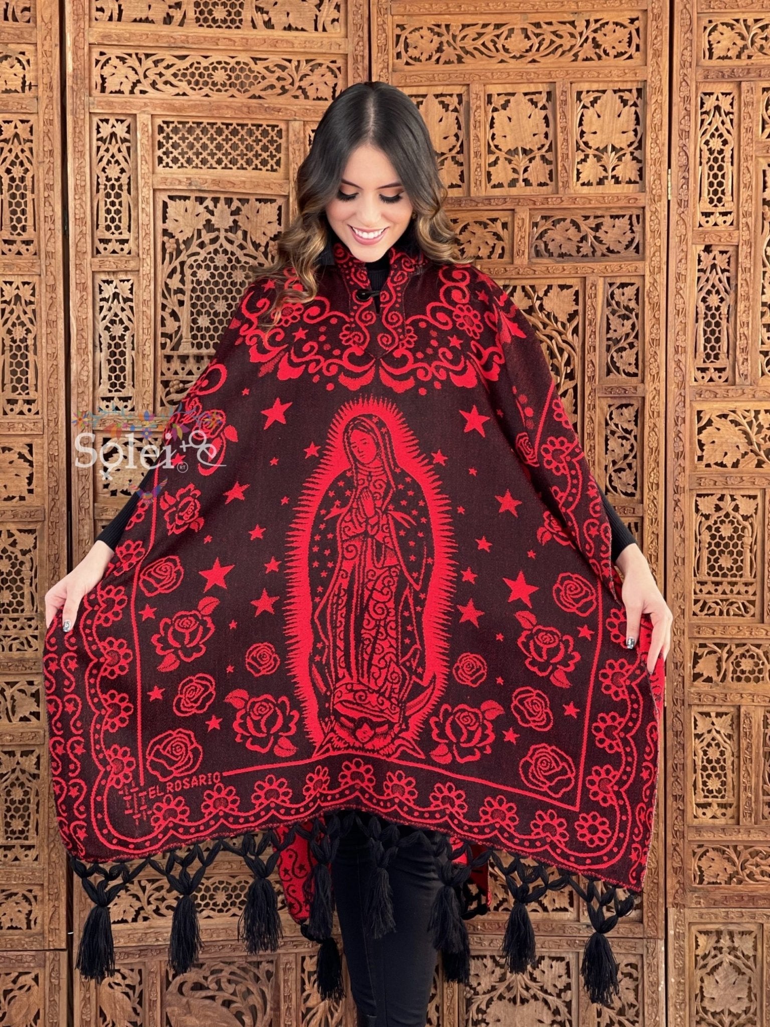 Mexican Traditional Virgen Mary Poncho. Gaban Virgen Fino - Solei Store