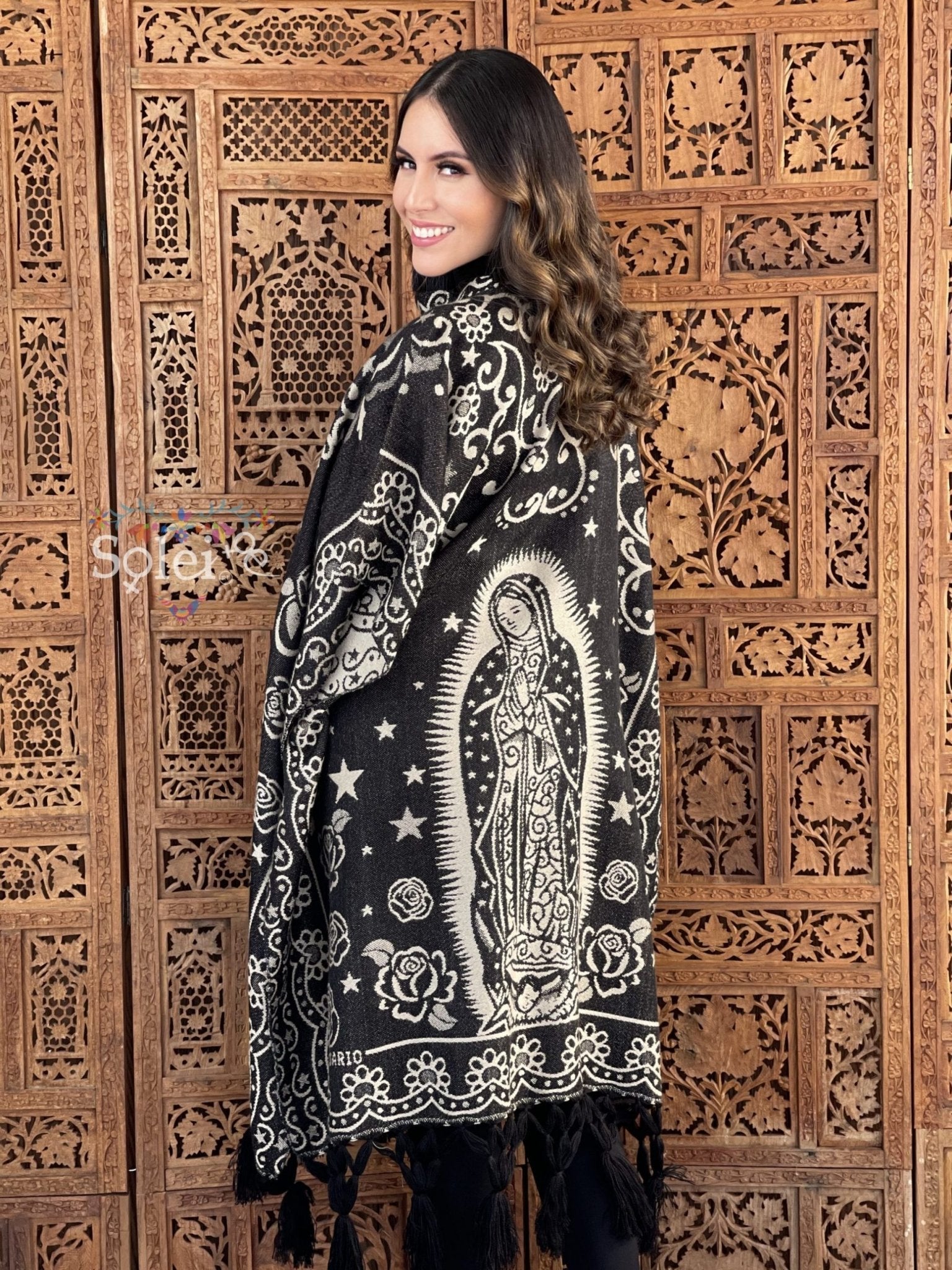 Mexican Traditional Virgen Mary Poncho. Gaban Virgen Fino - Solei Store