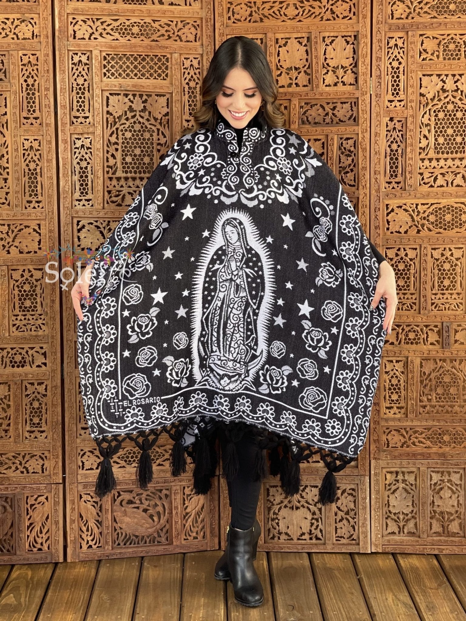 Mexican Traditional Virgen Mary Poncho. Gaban Virgen Fino - Solei Store