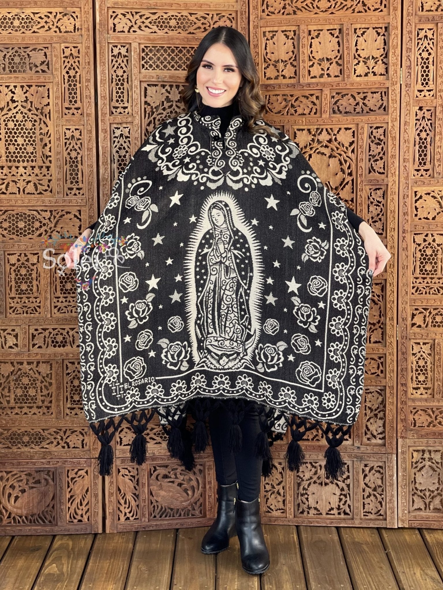 Mexican Traditional Virgen Mary Poncho. Gaban Virgen Fino - Solei Store