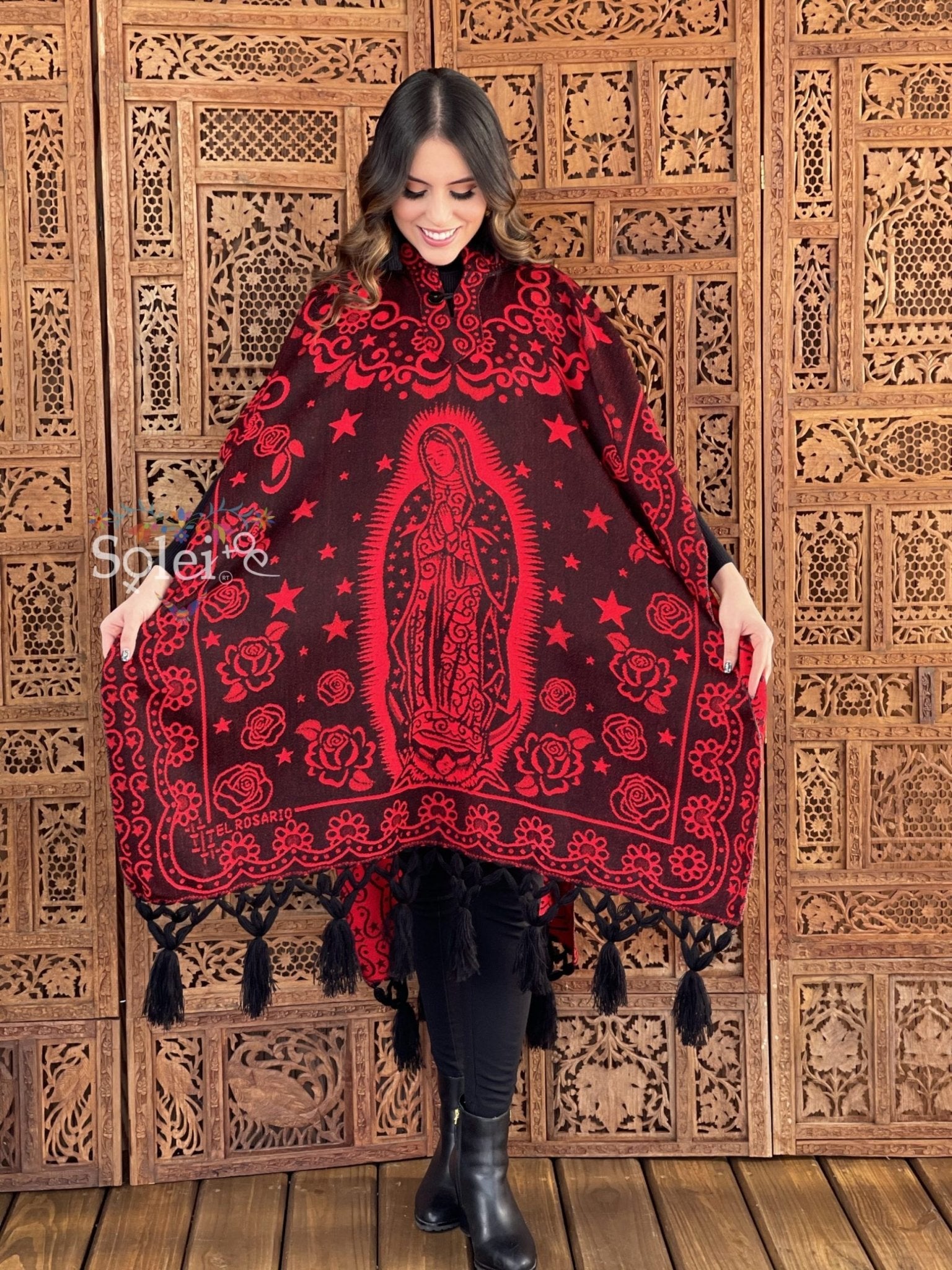 Mexican Traditional Virgen Mary Poncho. Gaban Virgen Fino - Solei Store