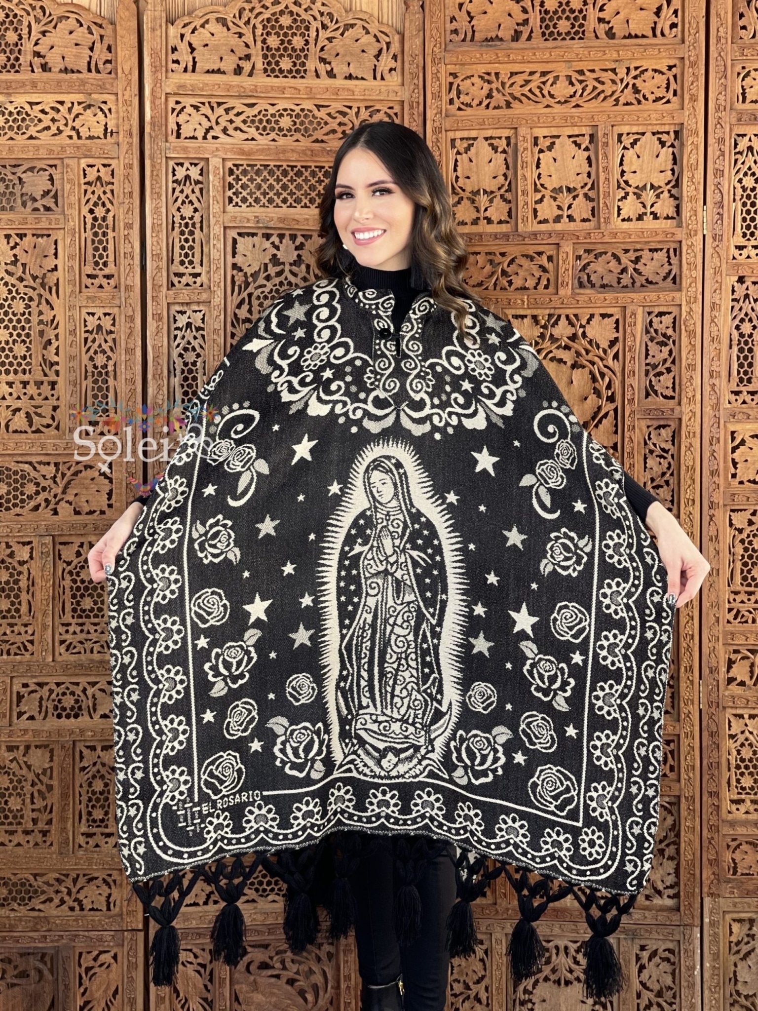 Mexican Traditional Virgen Mary Poncho. Gaban Virgen Fino - Solei Store