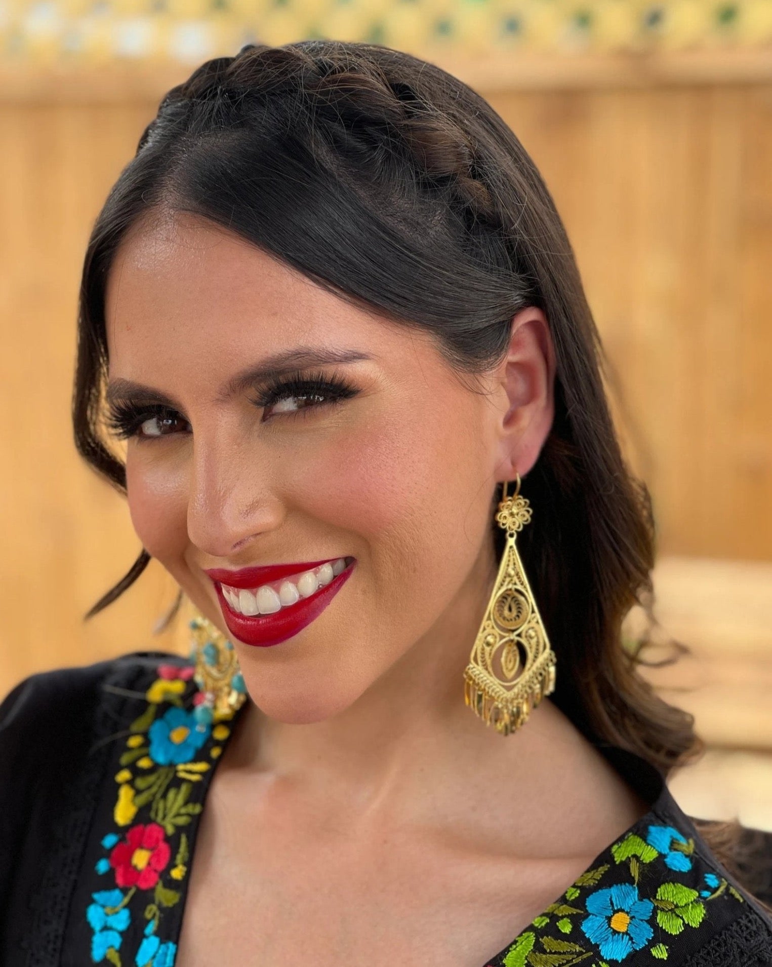 Mexican Triangle Filigree Earrings. Aretes Triangulo - Solei Store