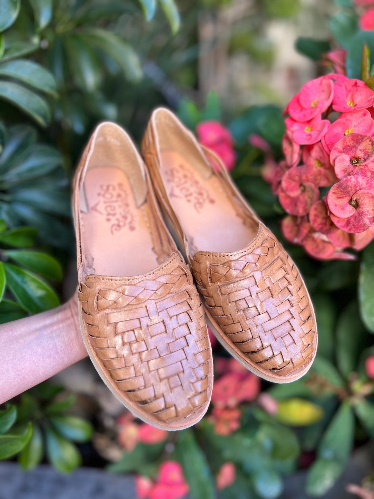Mexican Woven Leather Shoes. Megan Flats - Solei Store