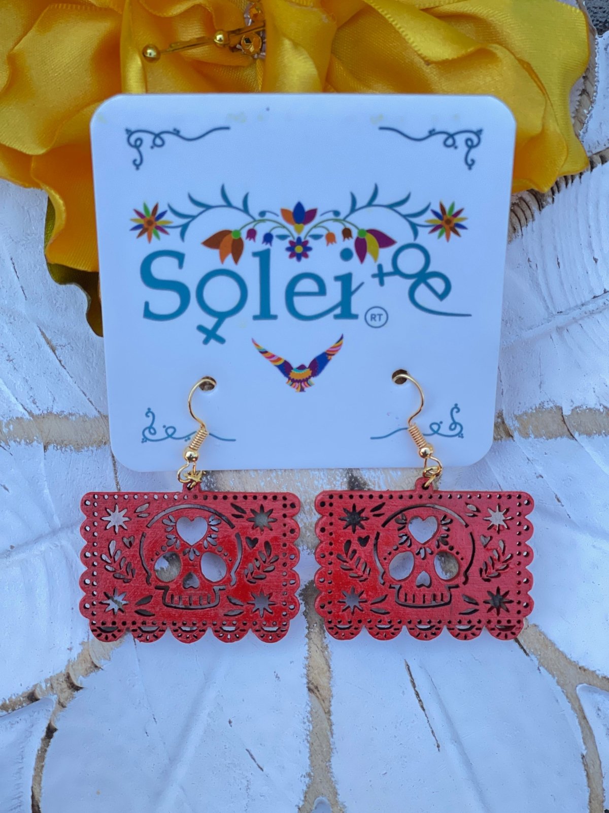 Papel Picado Calavera Earrings - Solei Store