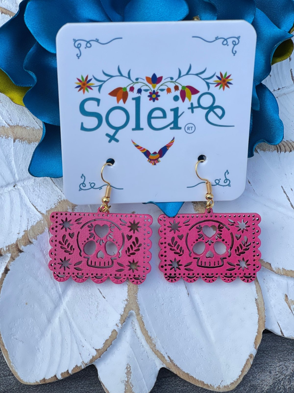 Papel Picado Calavera Earrings - Solei Store