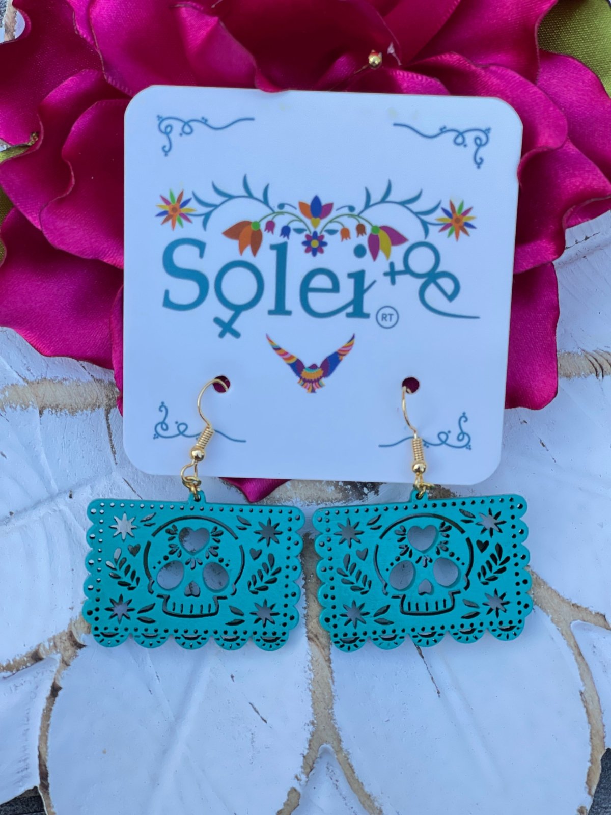 Papel Picado Calavera Earrings - Solei Store