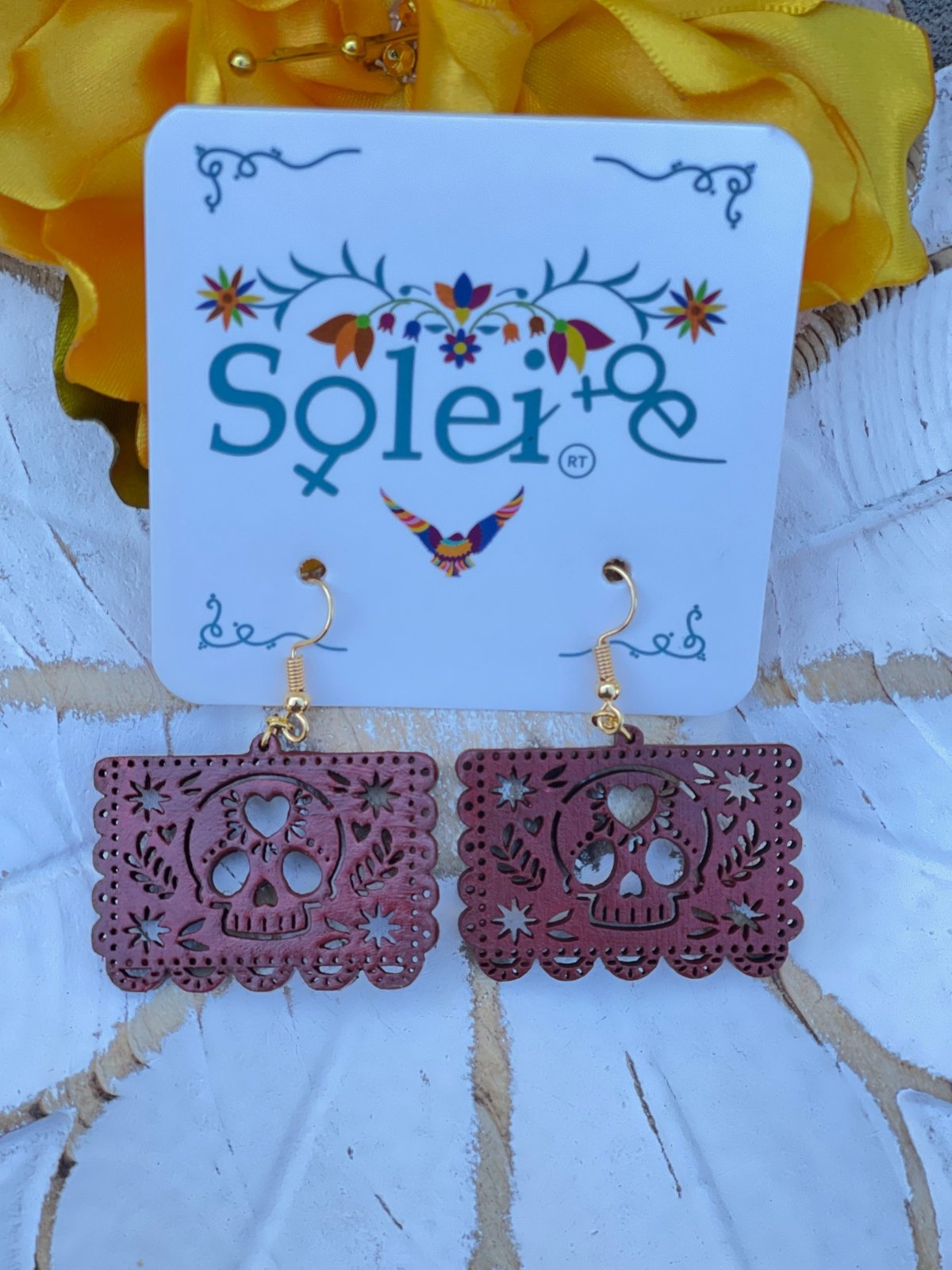 Papel Picado Calavera Earrings - Solei Store