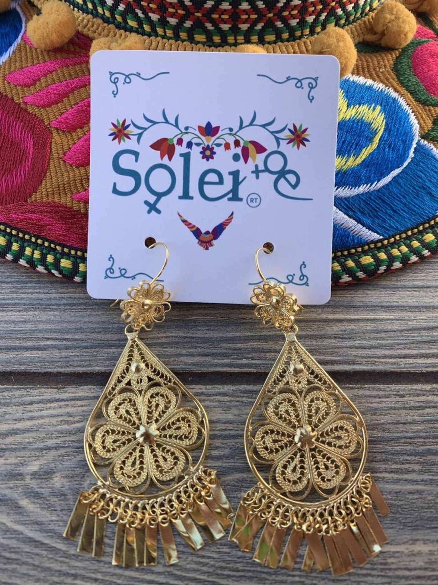 Pear Style Filigree Earrings. Filigrana Pera Margarita. - Solei Store
