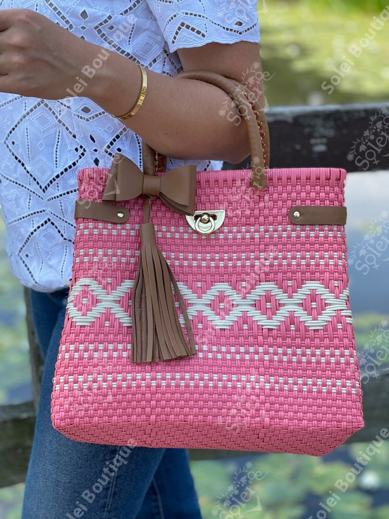 Recycled Plastic Handmade Bag. Huichol Luxe - Solei Store