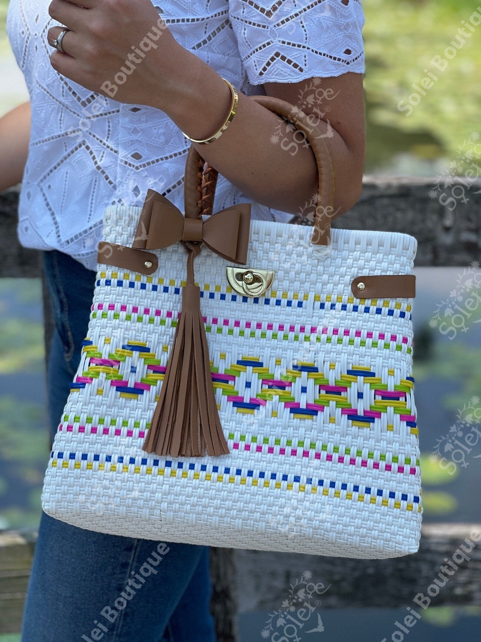 Recycled Plastic Handmade Bag. Huichol Luxe - Solei Store