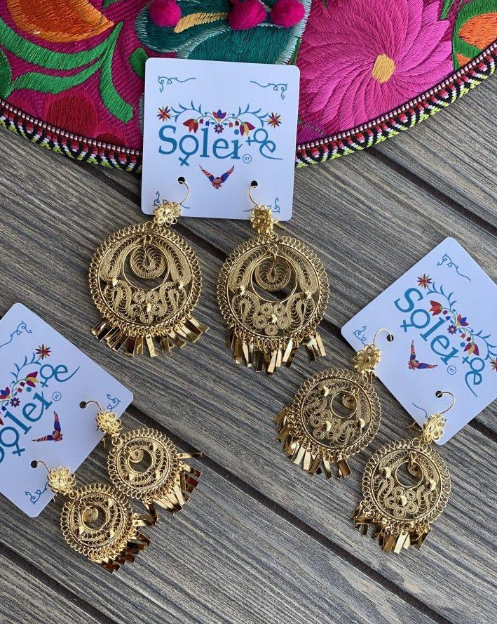 Round Filigree Earrings. Filigrana Encaje Redondo. - Solei Store