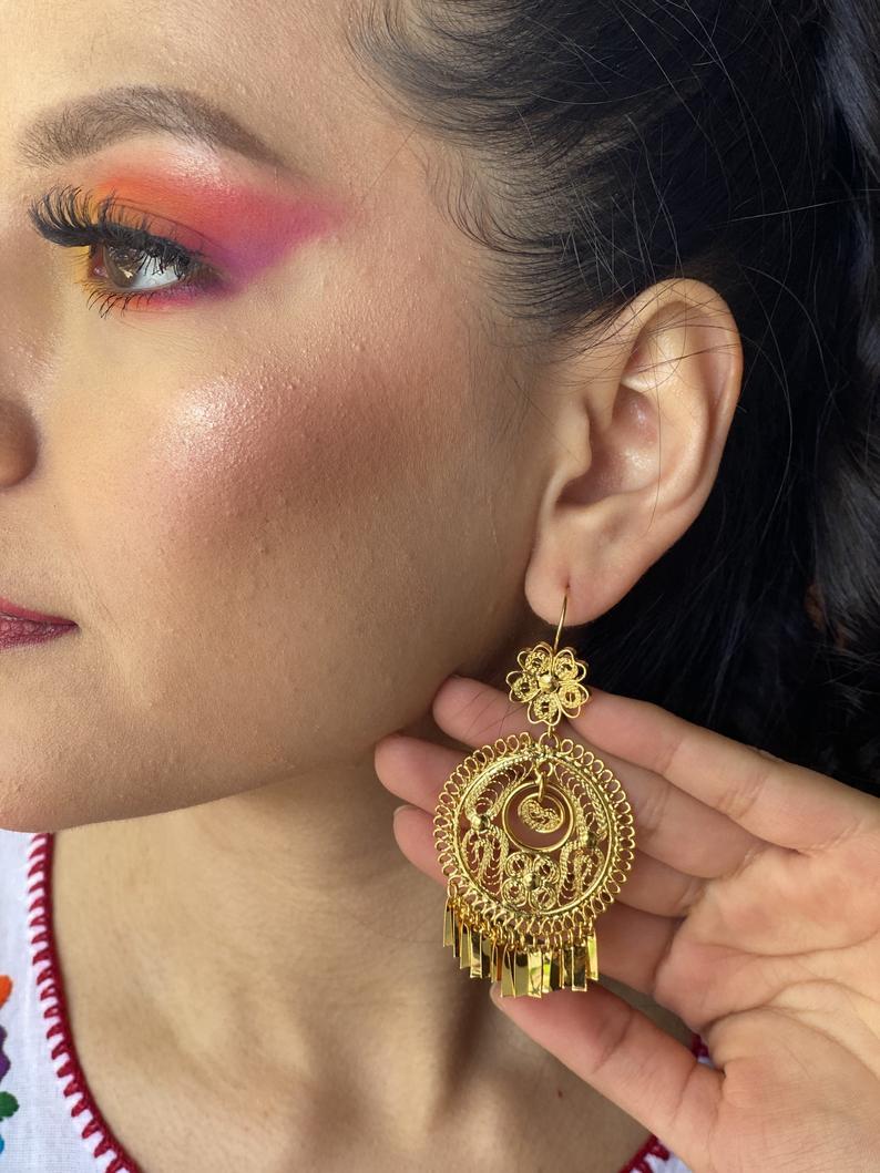 Round Filigree Earrings. Filigrana Encaje Redondo. - Solei Store