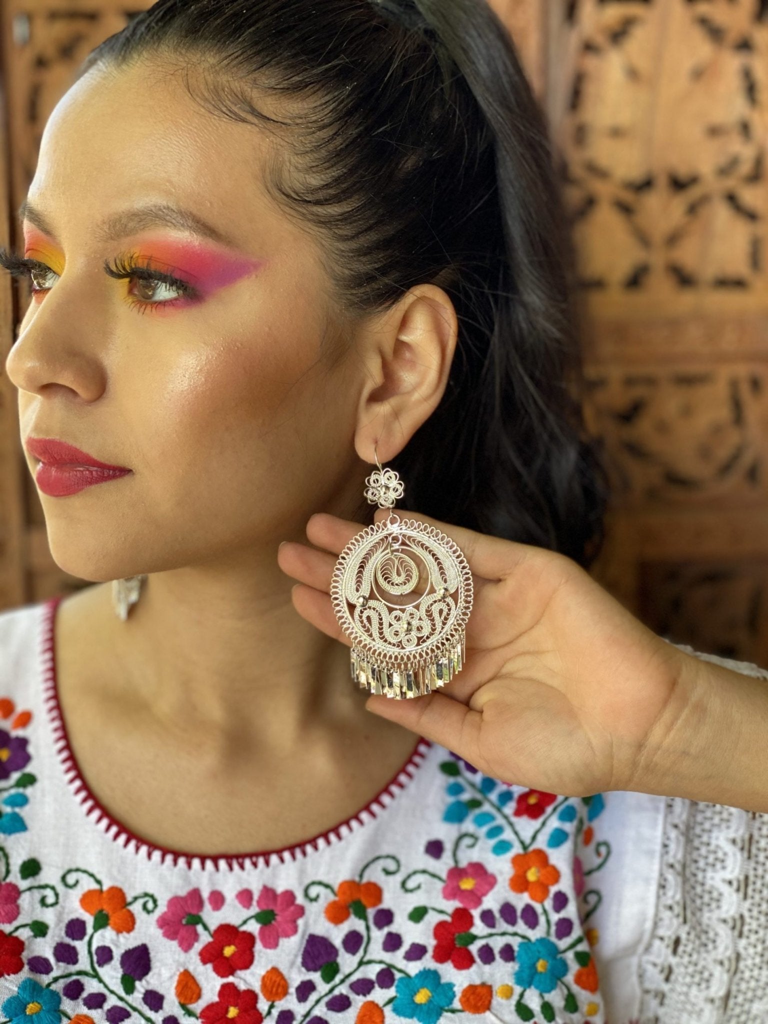 Round Filigree Earrings. Filigrana Encaje Redondo. - Solei Store