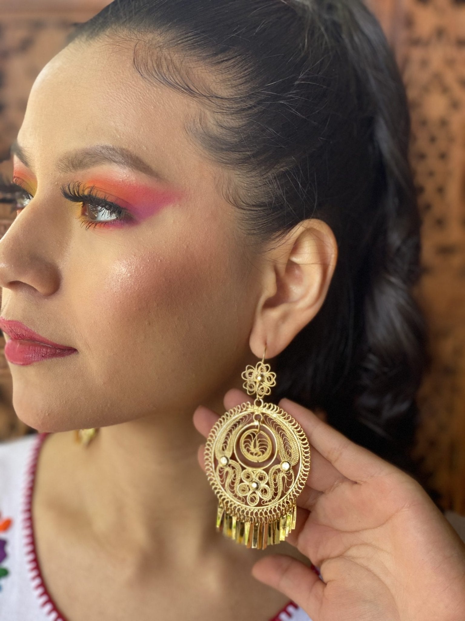 Round Filigree Earrings. Filigrana Encaje Redondo. - Solei Store