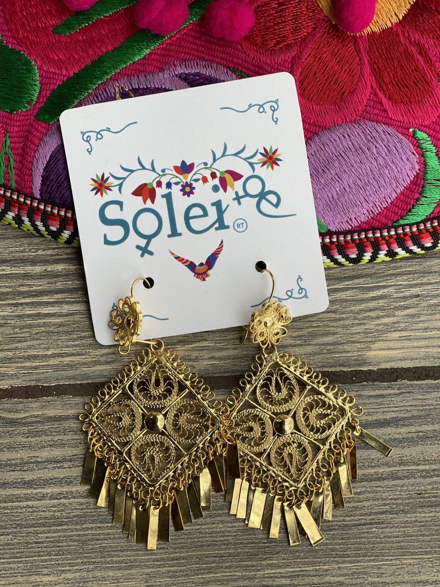 Square Filigree Earrings. Filigrana Cuadrada. - Solei Store