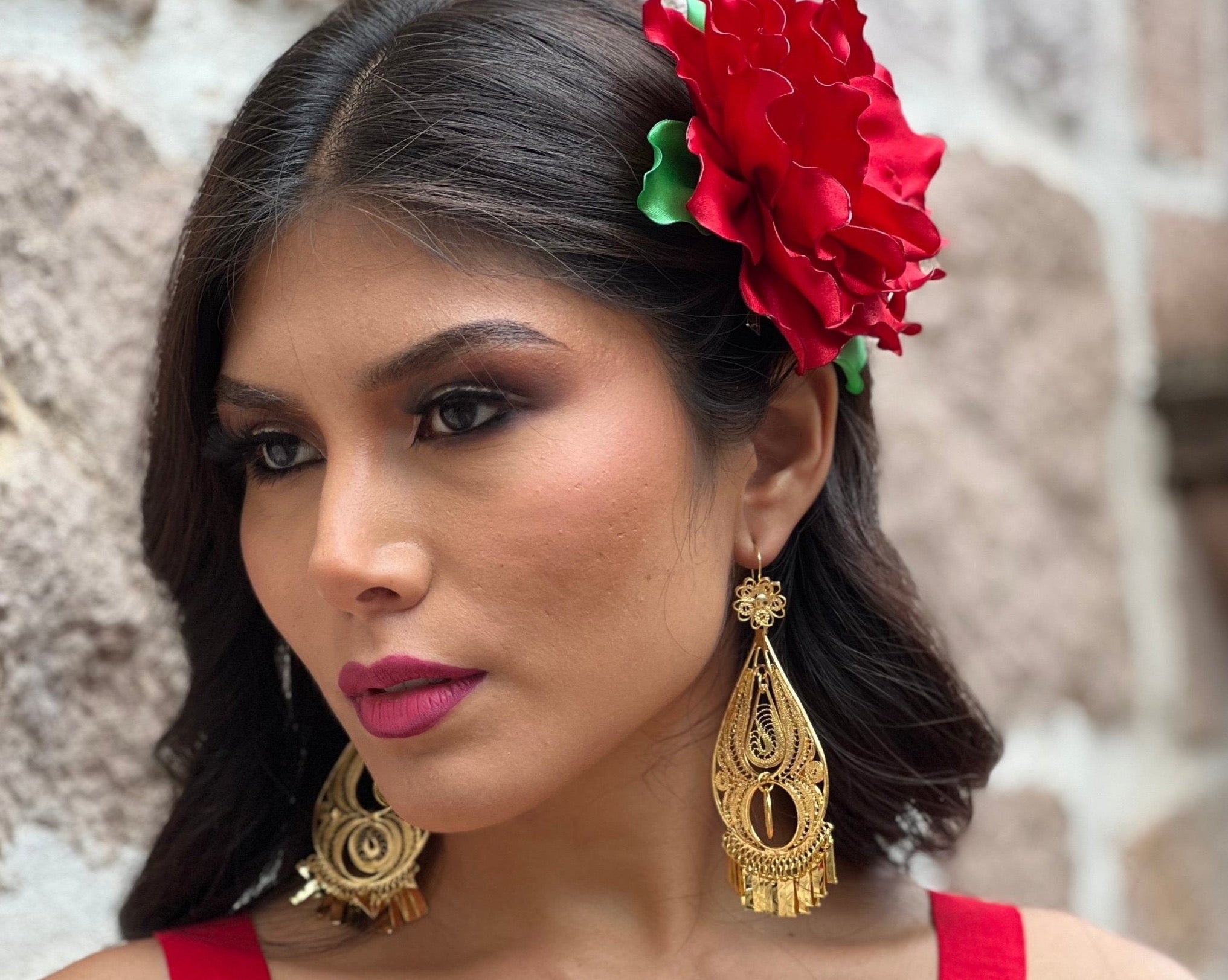 Teardrop Style Filigree Earrings. Filigrana Pera Lágrima. - Solei Store