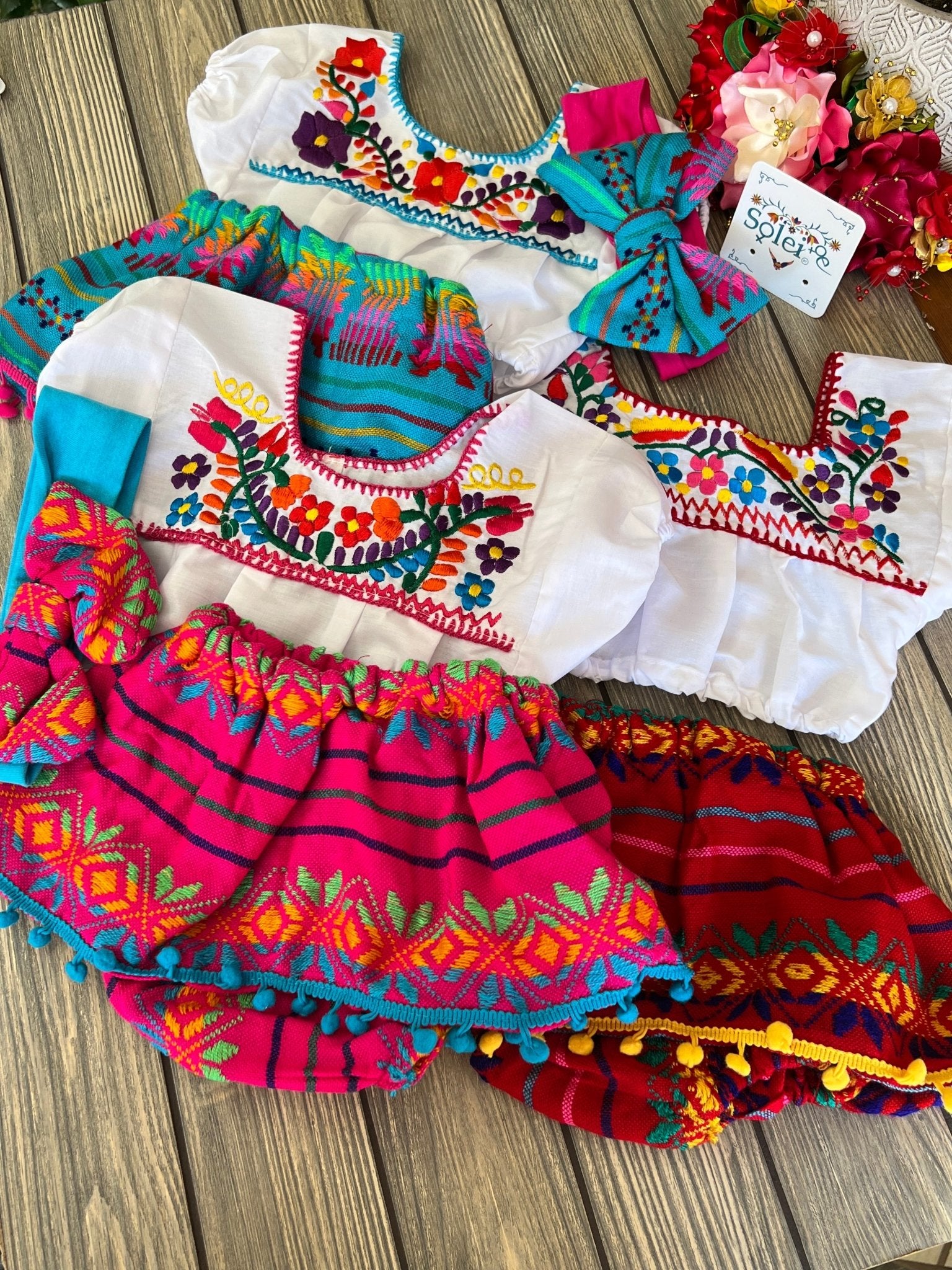 Traditional Mexican Baby Outfit. Set Paola. - Solei Store