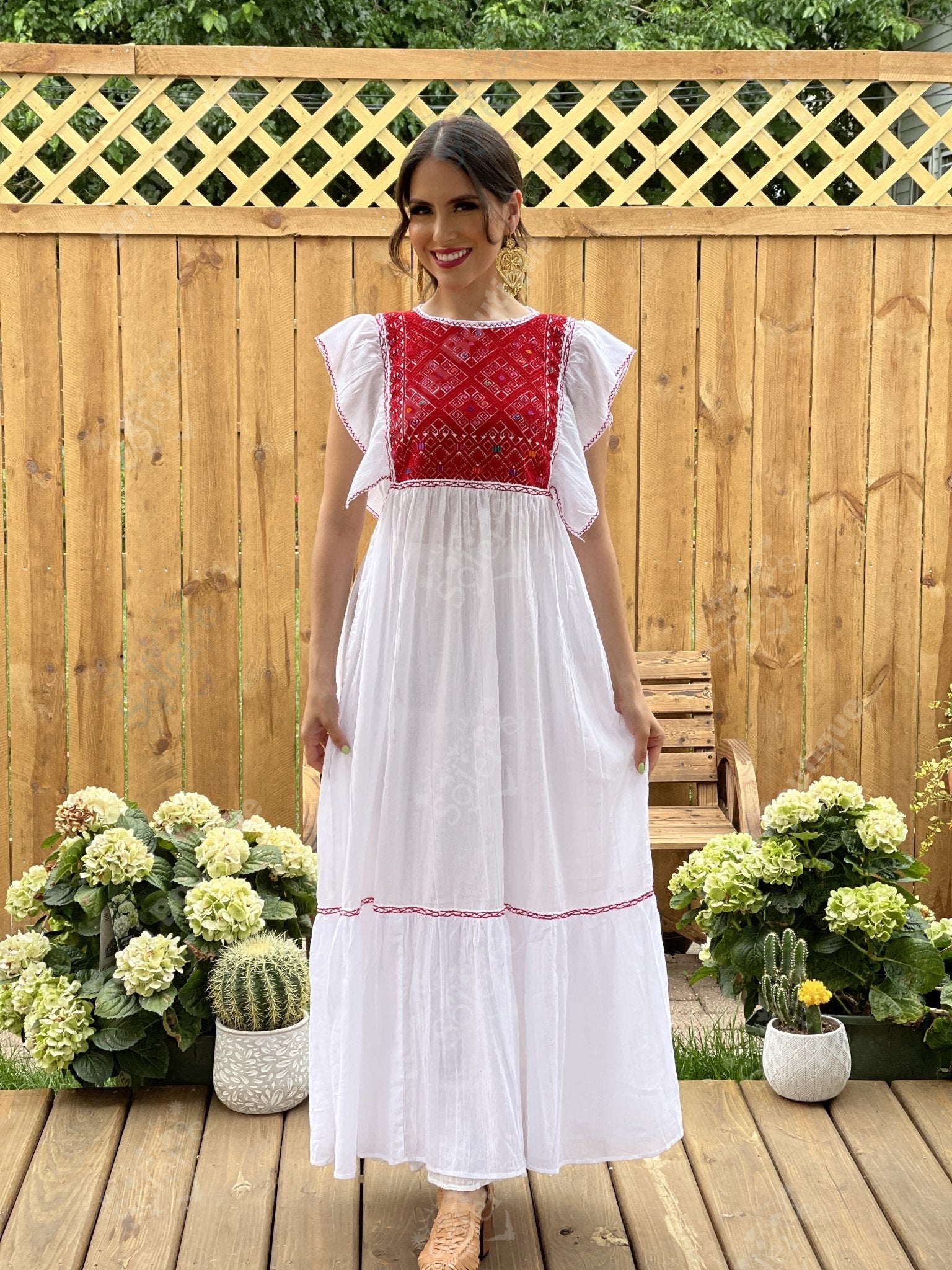 Traditional Mexican Dress. Embroidered Tunic Dress Made on a Loom. Larissa Dress - Solei Store