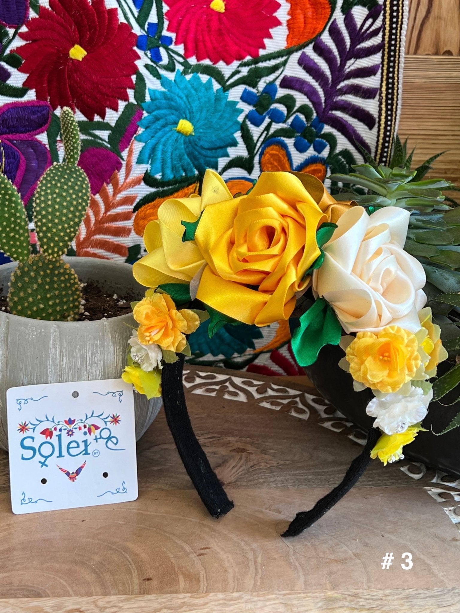 Traditional Mexican Floral Headband. Ketzaly Headband. - Solei Store