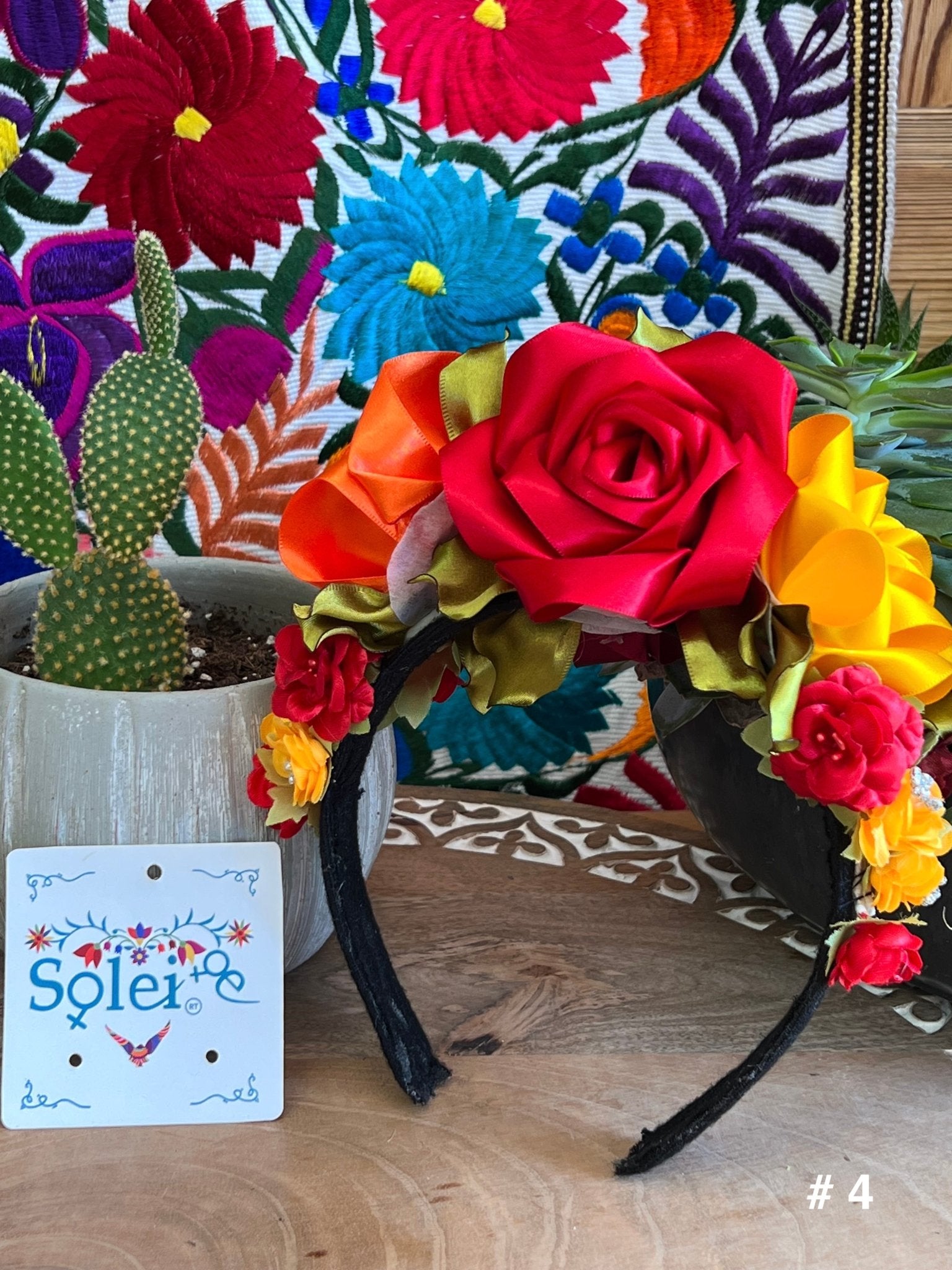 Traditional Mexican Floral Headband. Ketzaly Headband. - Solei Store