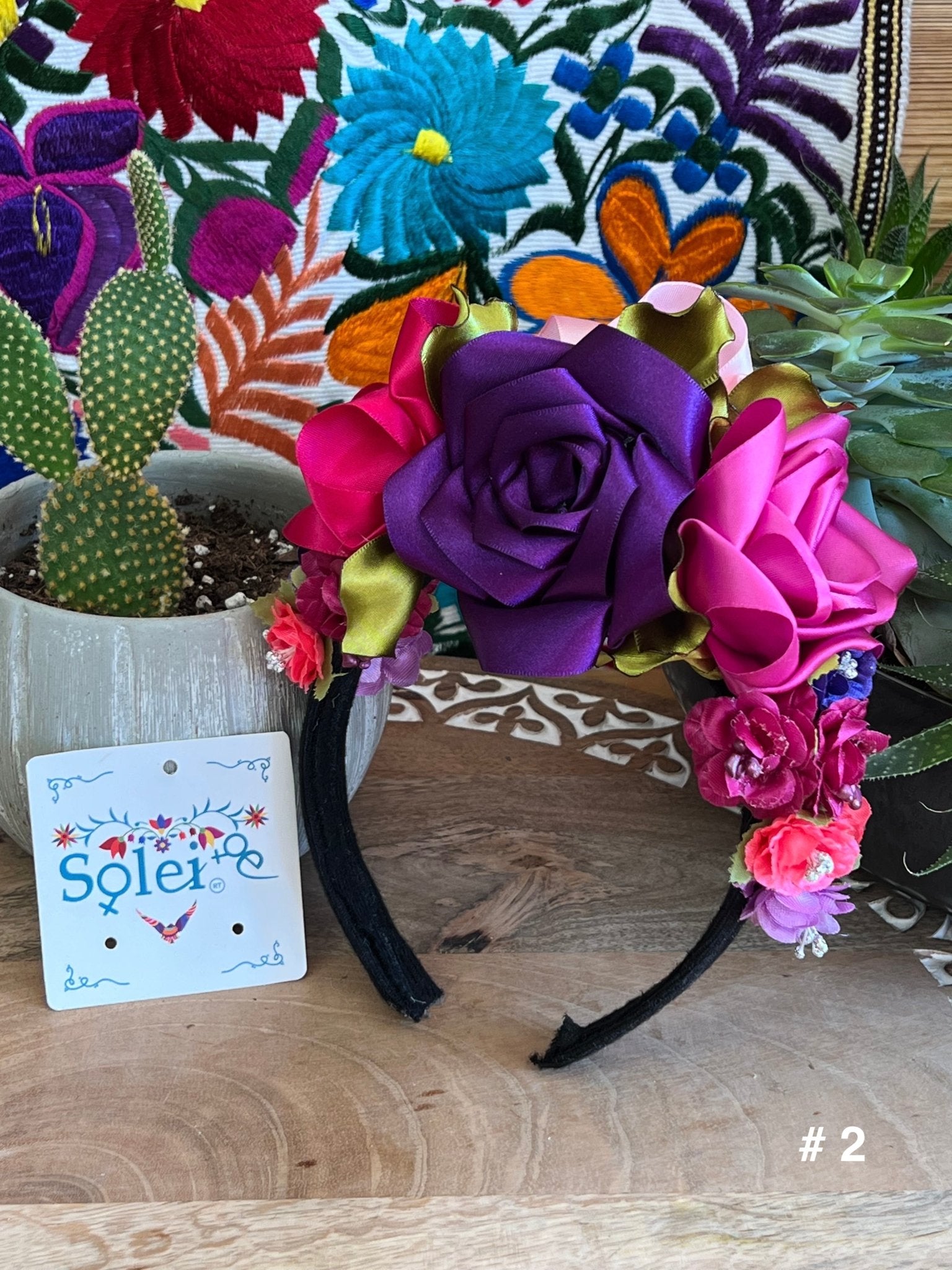 Traditional Mexican Floral Headband. Ketzaly Headband. - Solei Store