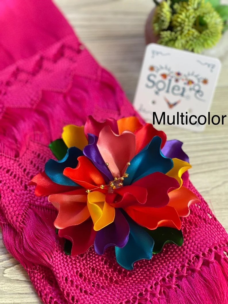 Traditional Mexican Flower Headpiece. Womens Flower Headpiece. Flor Tehuana - Solei Store