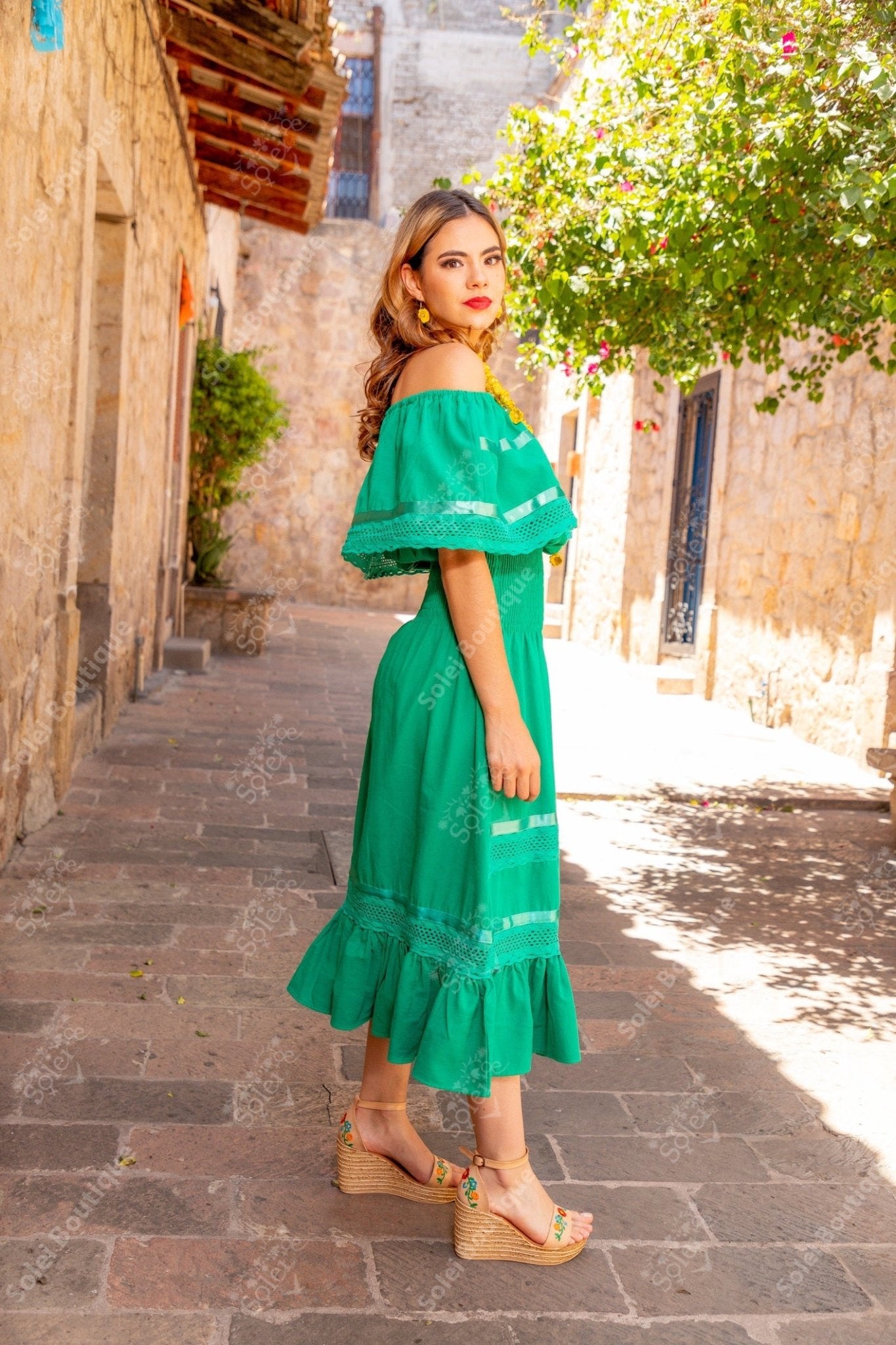 Traditional Mexican Off the Shoulder Dress. Amayrani Dress. - Solei Store