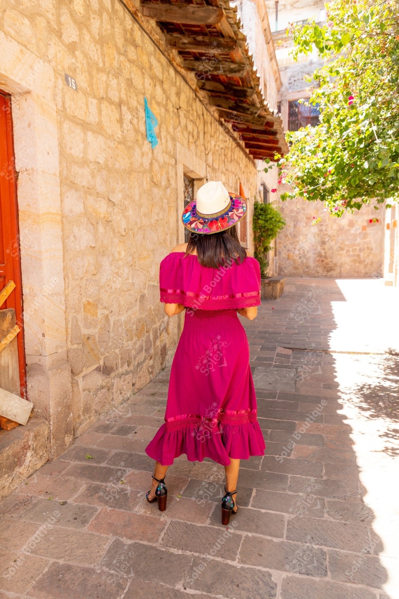 Traditional Mexican Off the Shoulder Dress. Amayrani Dress. - Solei Store