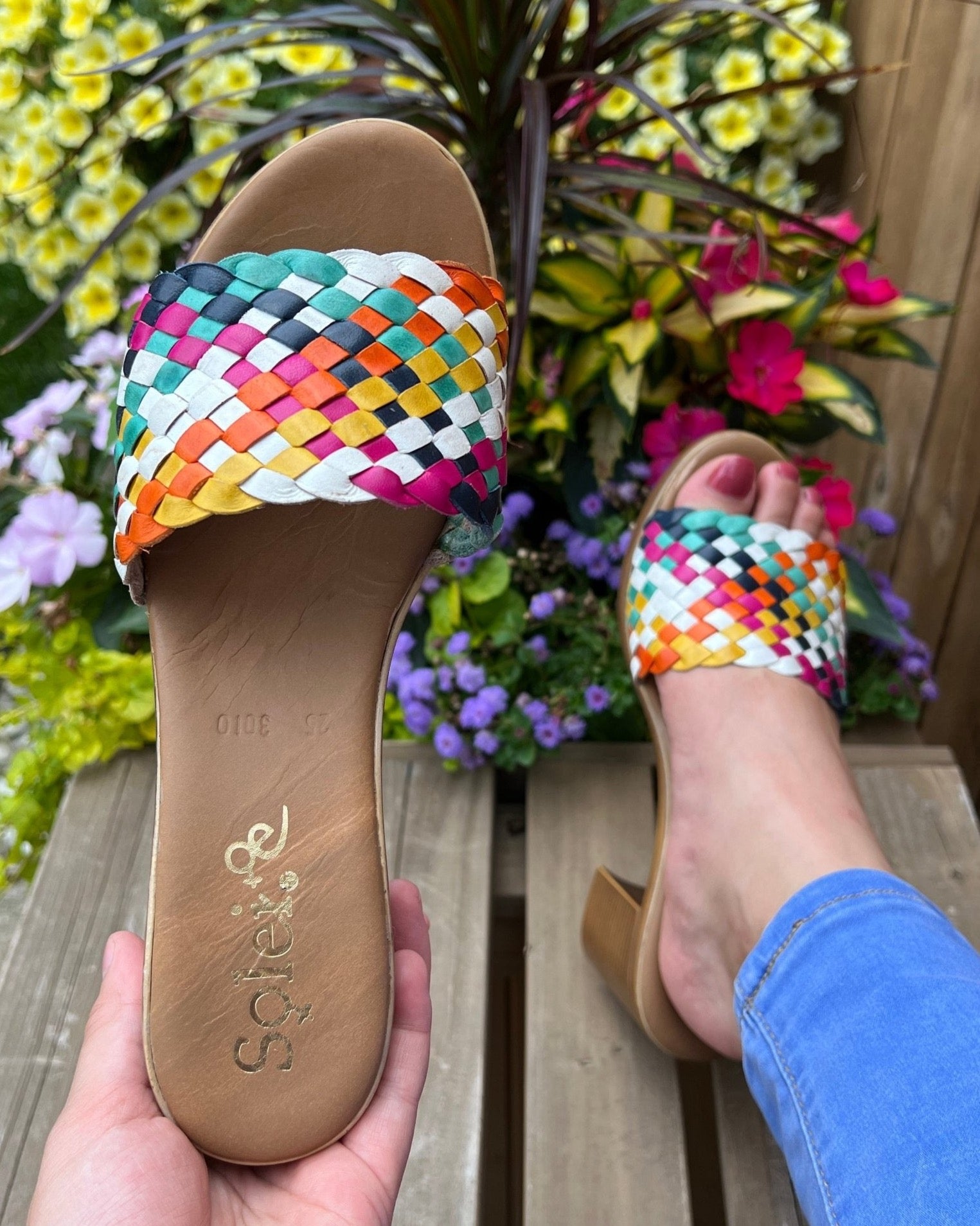 Woven Leather Slip On Heels. Araceli Heels. - Solei Store