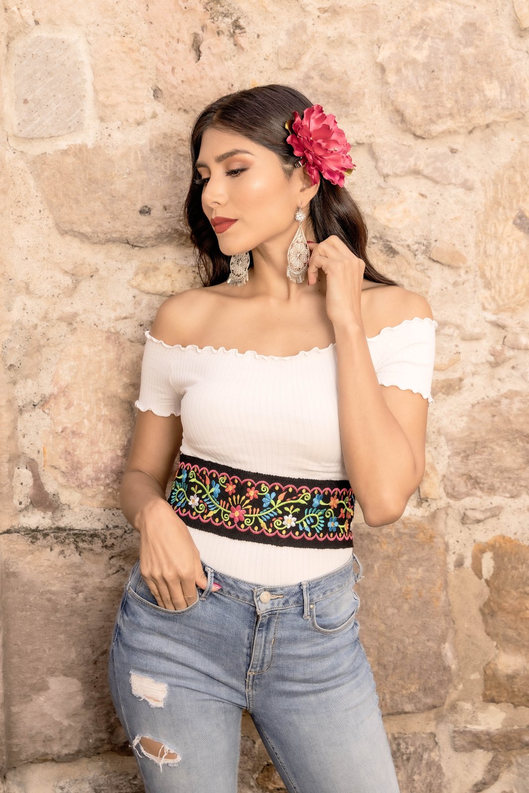 Floral Embroidered Belt - Solei Store