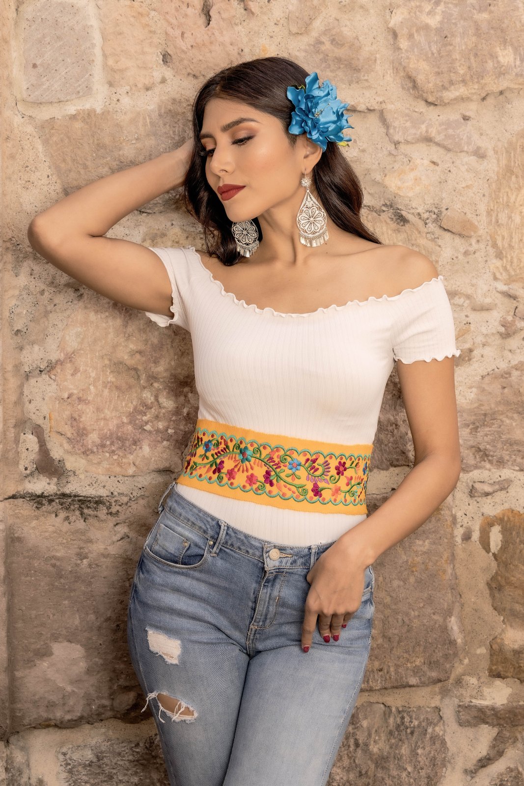 Floral Embroidered Belt - Solei Store