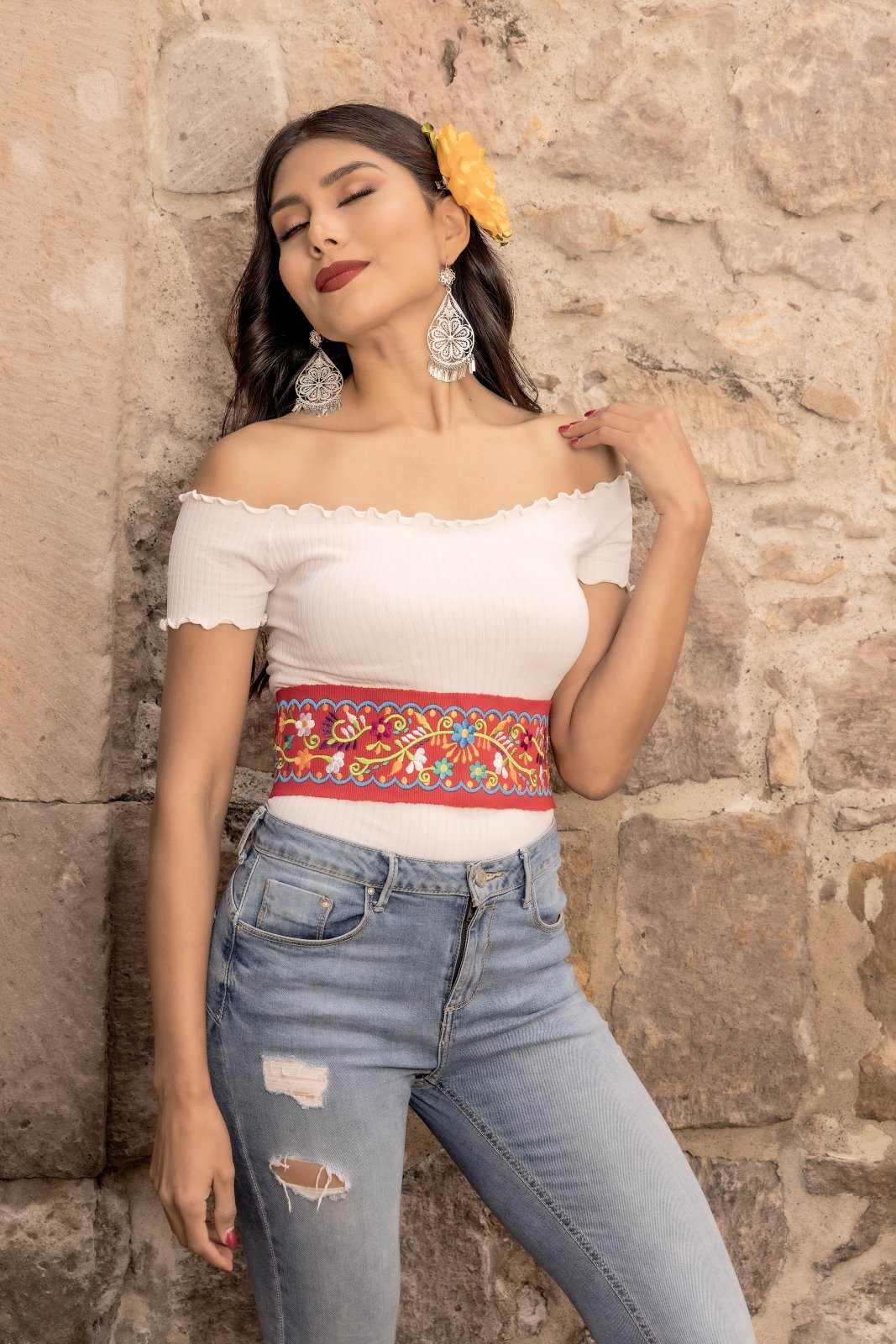 Floral Embroidered Belt - Solei Store