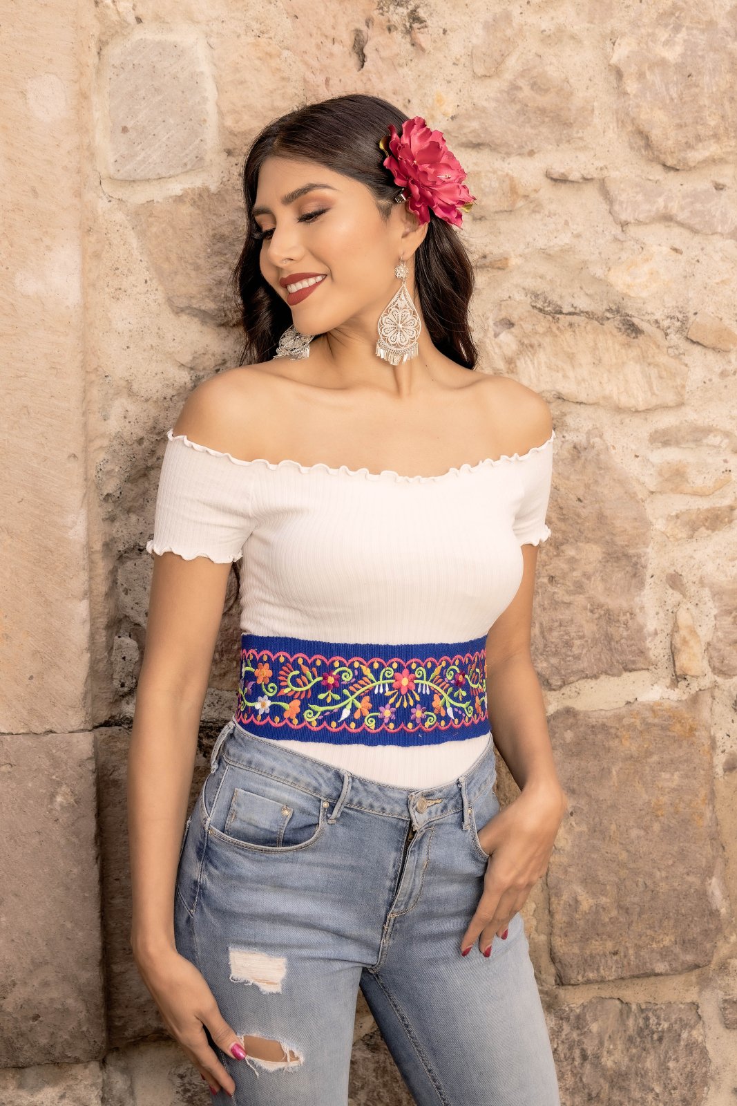 Floral Embroidered Belt - Solei Store