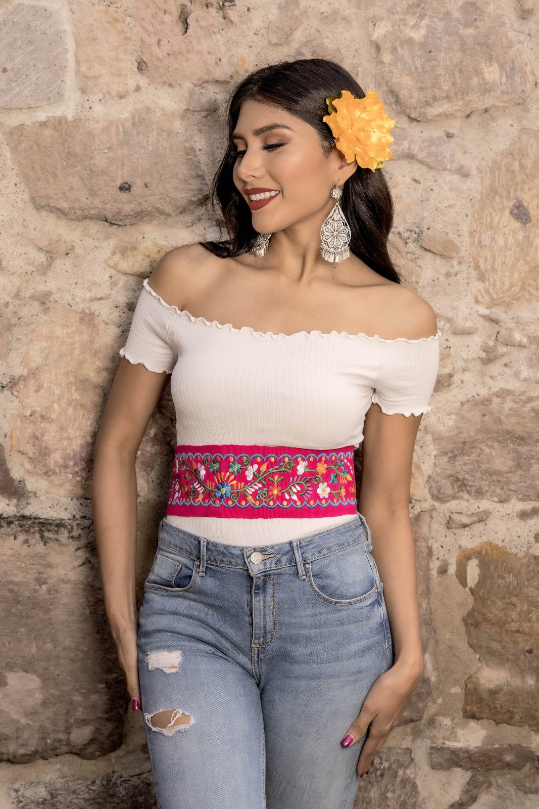 Floral Embroidered Belt - Solei Store