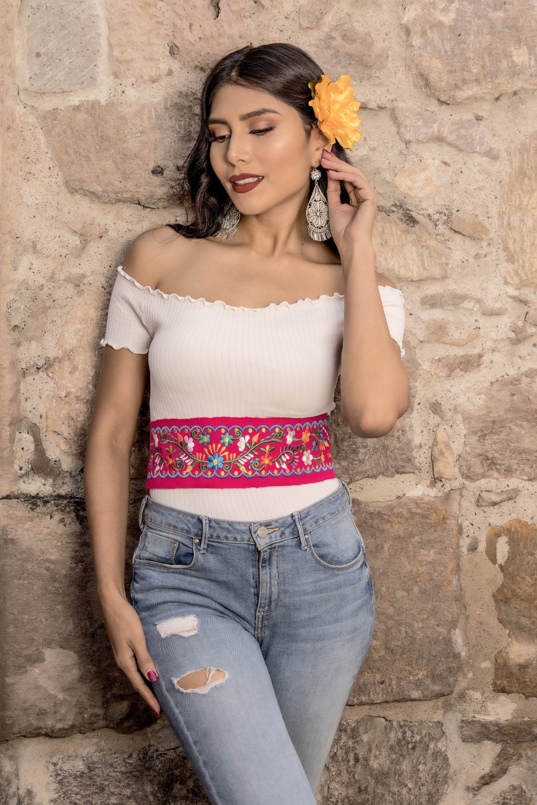 Floral Embroidered Belt - Solei Store