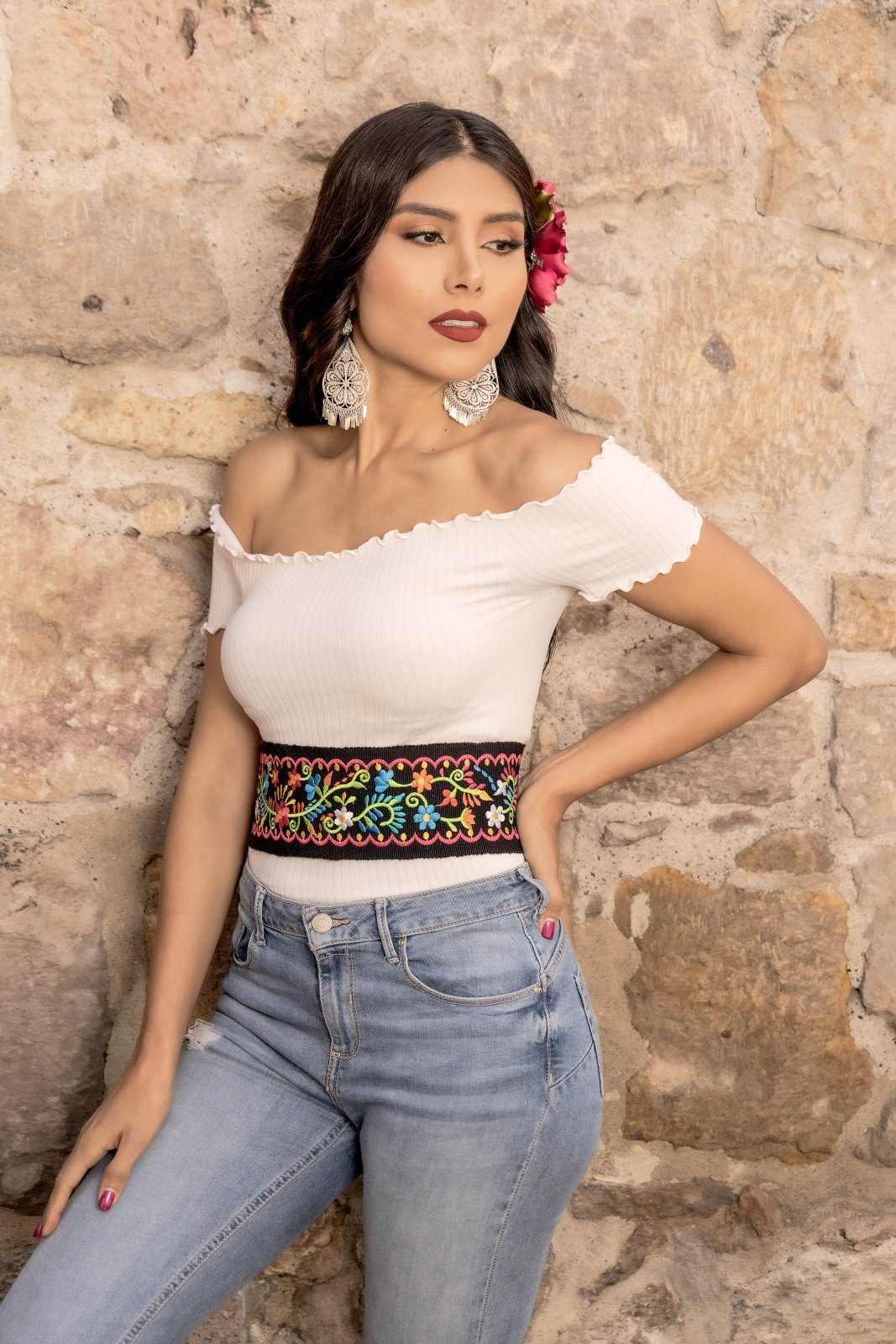 Floral Embroidered Belt - Solei Store