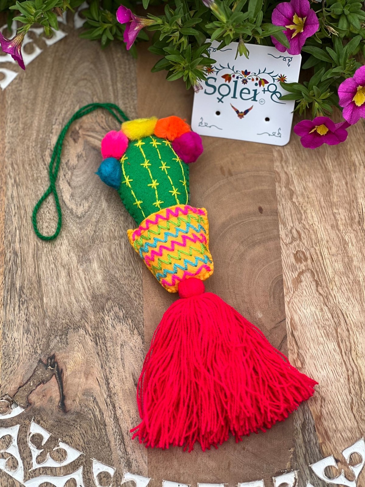 Pompon Cactus Keychain - Solei Store