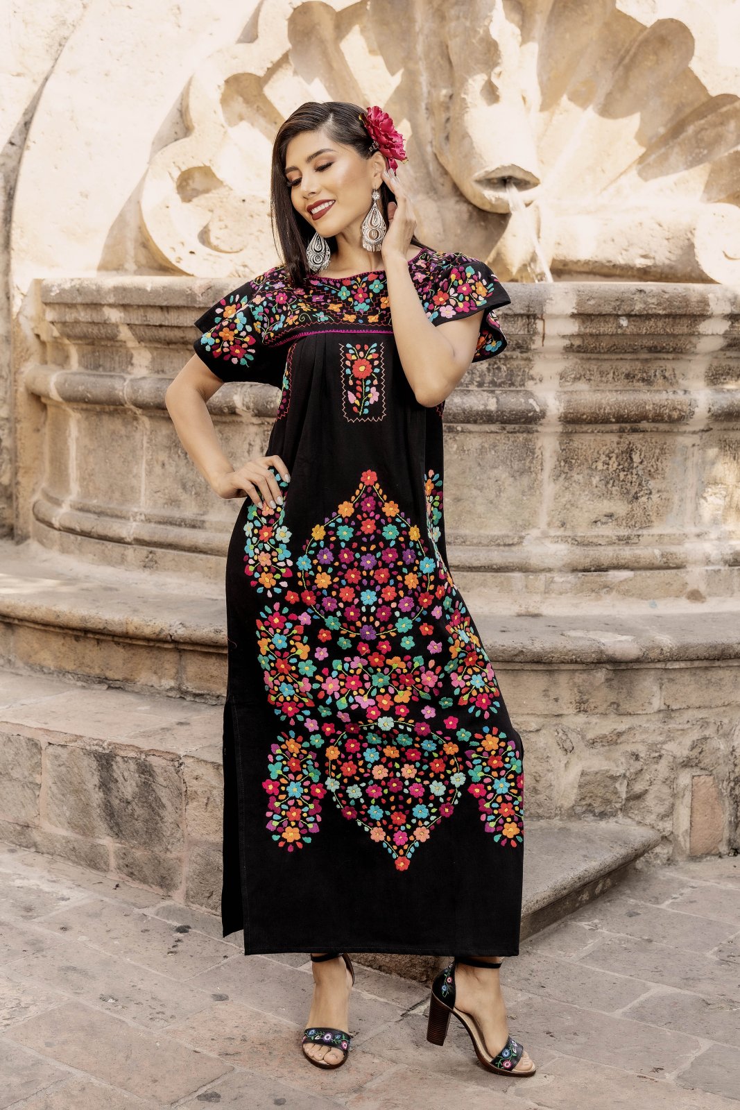 Yadira Hand Embroidered Maxi Dress - Solei Store