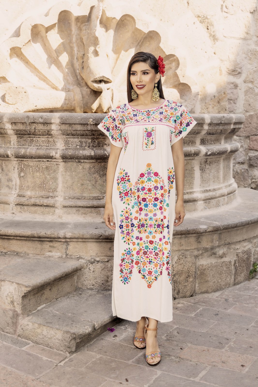 Yadira Hand Embroidered Maxi Dress - Solei Store