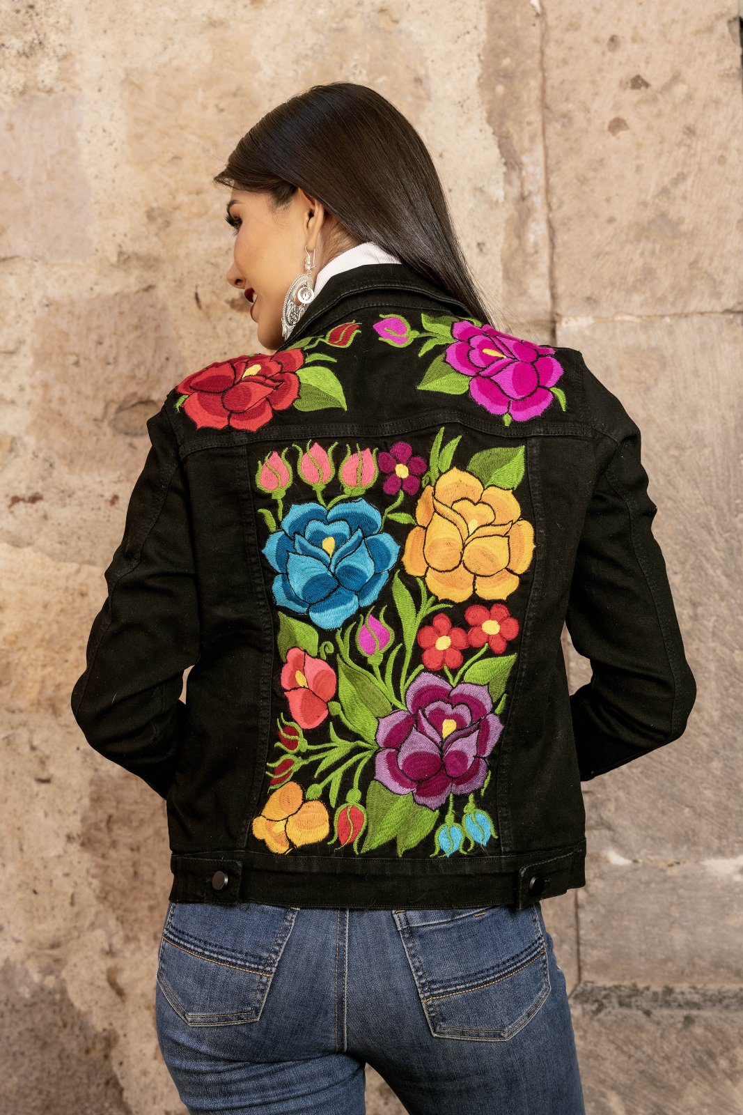 Zinacatan Floral Denim Jacket - Solei Store