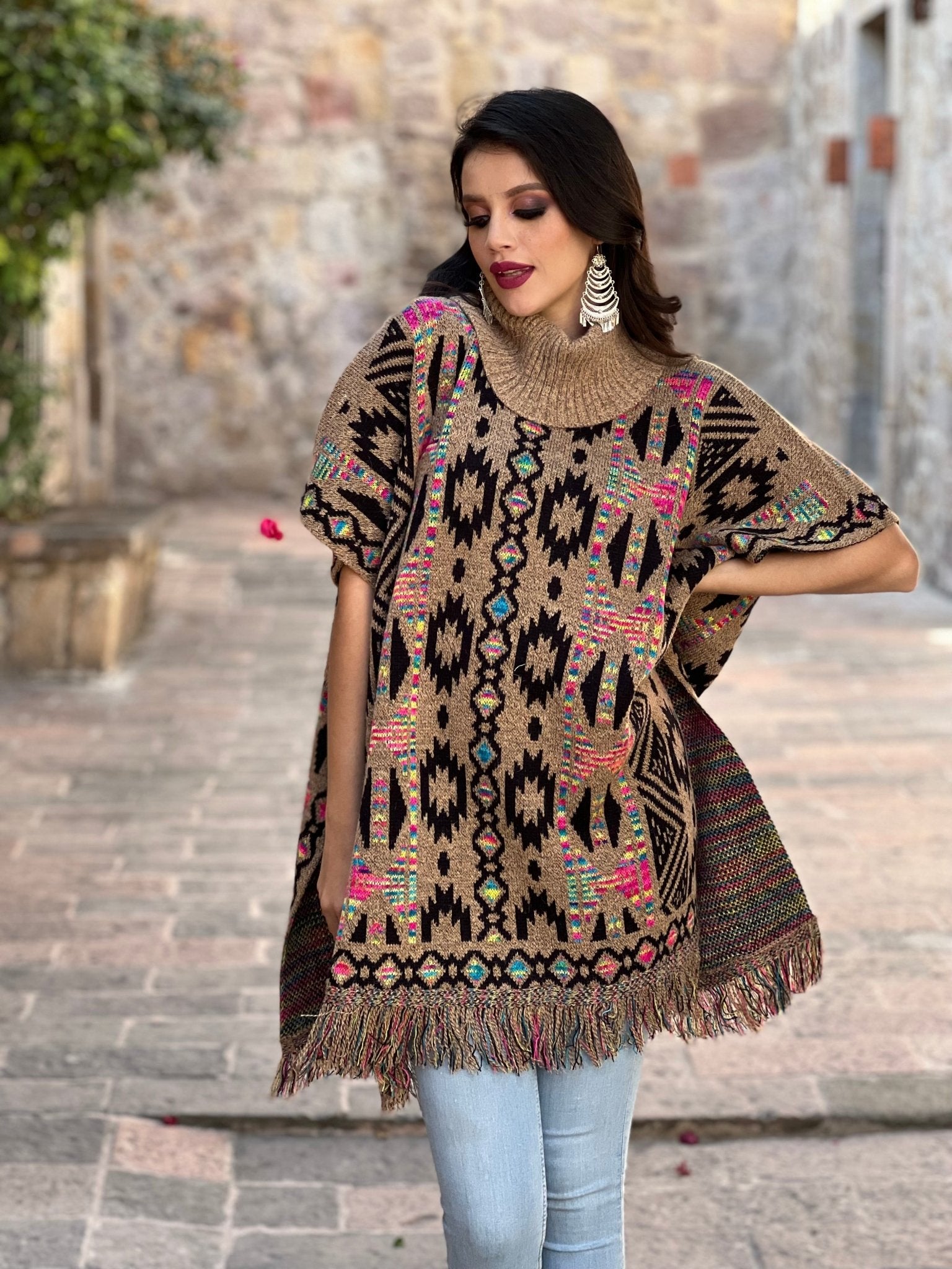 Artisanal Mexican Poncho. Poncho Ursula. - Solei Store