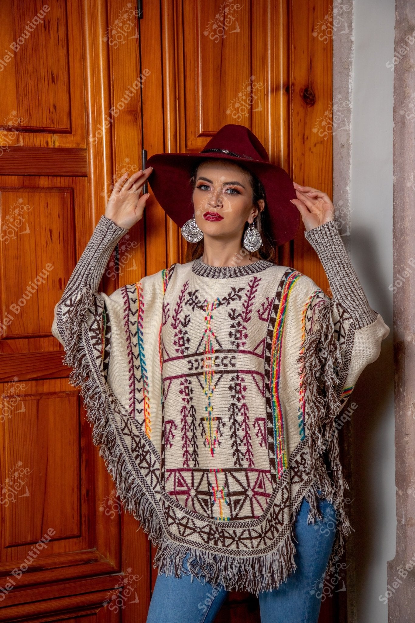 Artisanal Mexican Unisex Poncho. Capa Naabani. - Solei Store