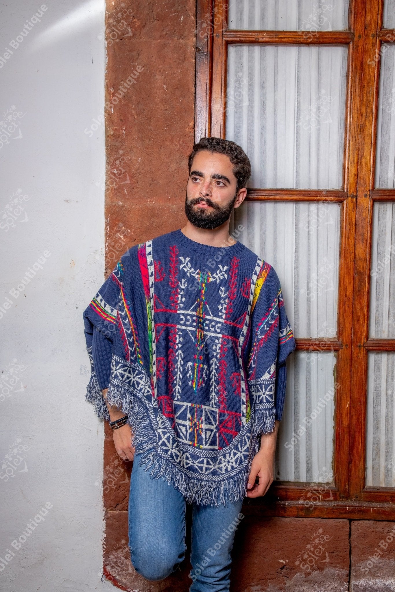 Artisanal Mexican Unisex Poncho. Capa Naabani. - Solei Store