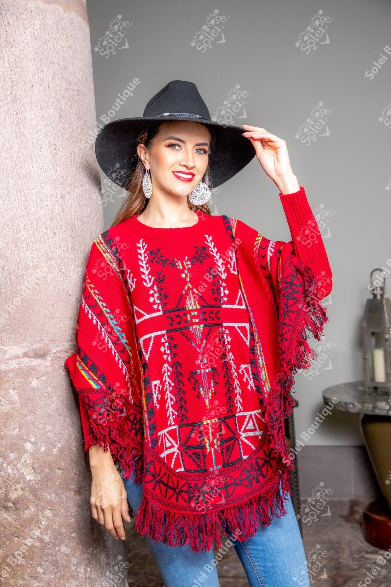 Artisanal Mexican Unisex Poncho. Capa Naabani. - Solei Store