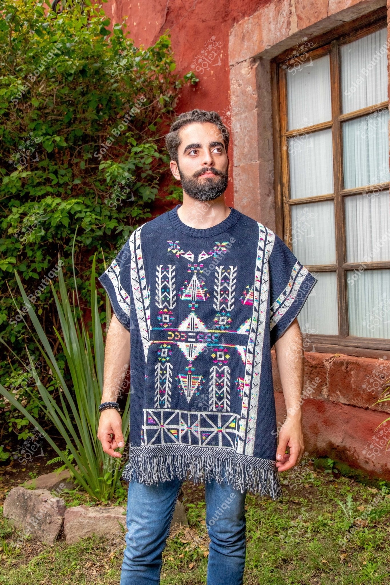 Artisanal Mexican Unisex Poncho. Gaban Maya. - Solei Store