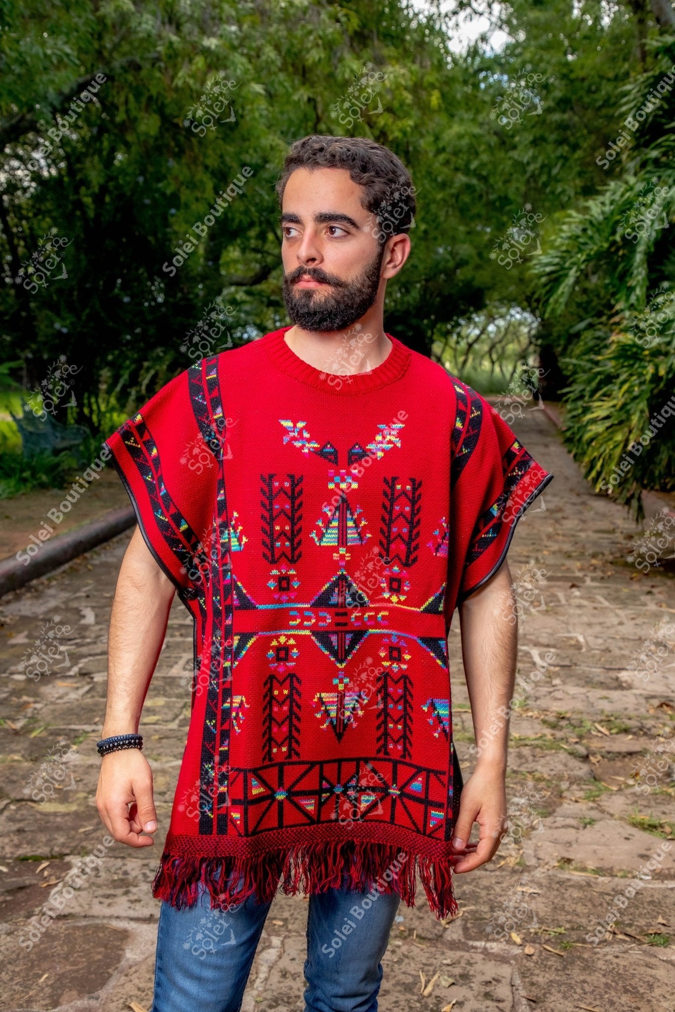 Artisanal Mexican Unisex Poncho. Gaban Maya. - Solei Store