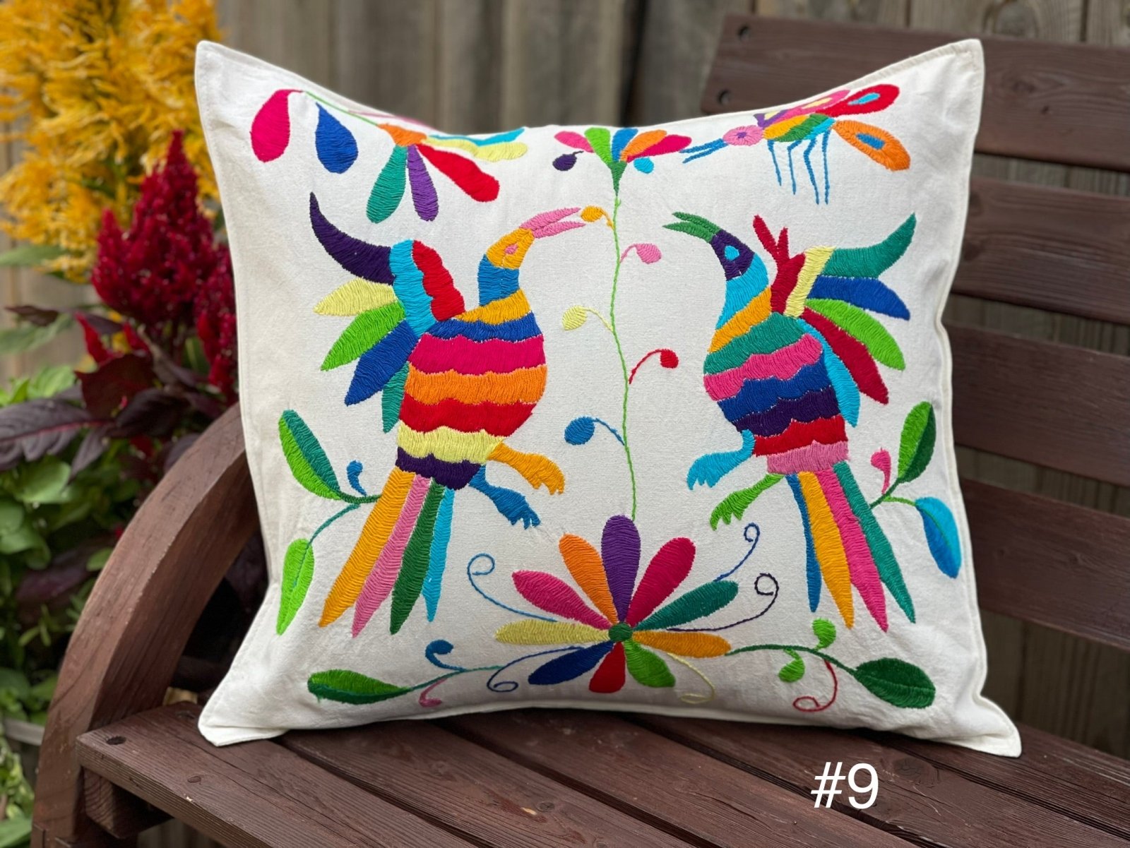 Artisanal Otomi Pillow Case. Ethnic Style Throw Pillow. Funda Tradicional Otomi