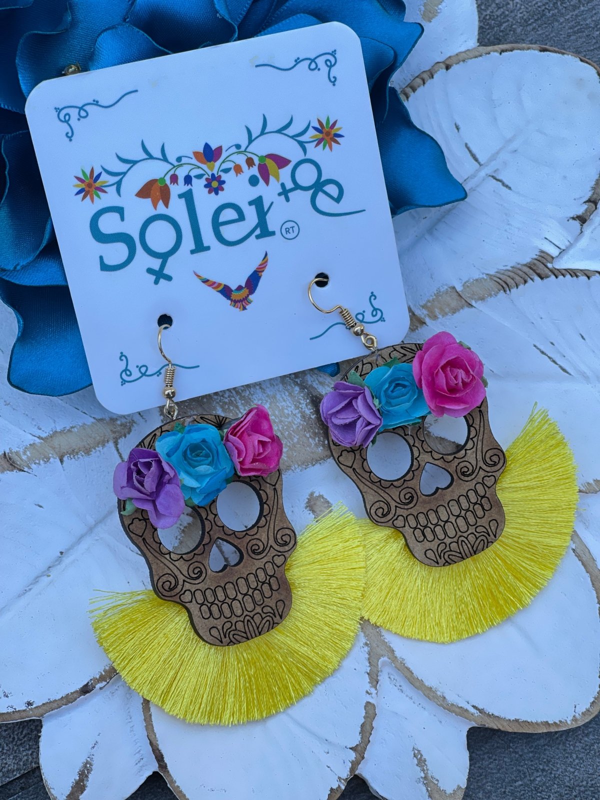 Calavera Abanico Earrings - Solei Store