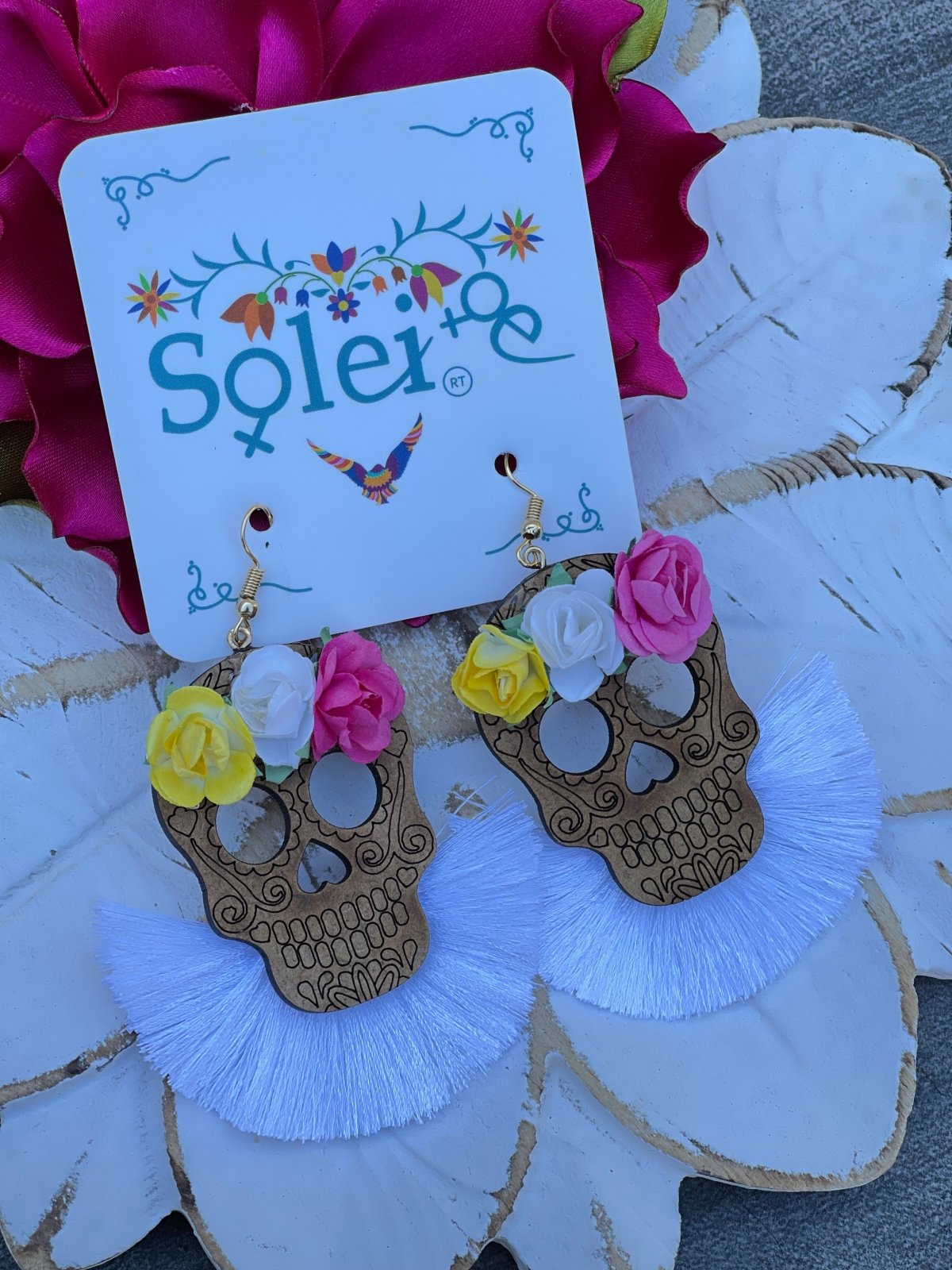 Calavera Abanico Earrings - Solei Store